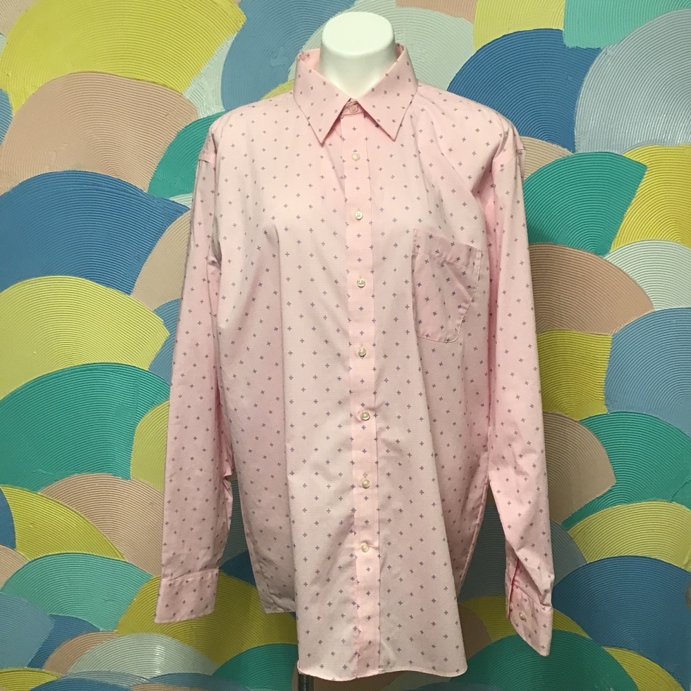 Stafford man long sleeve button up shirt size 17 1/2 36-37